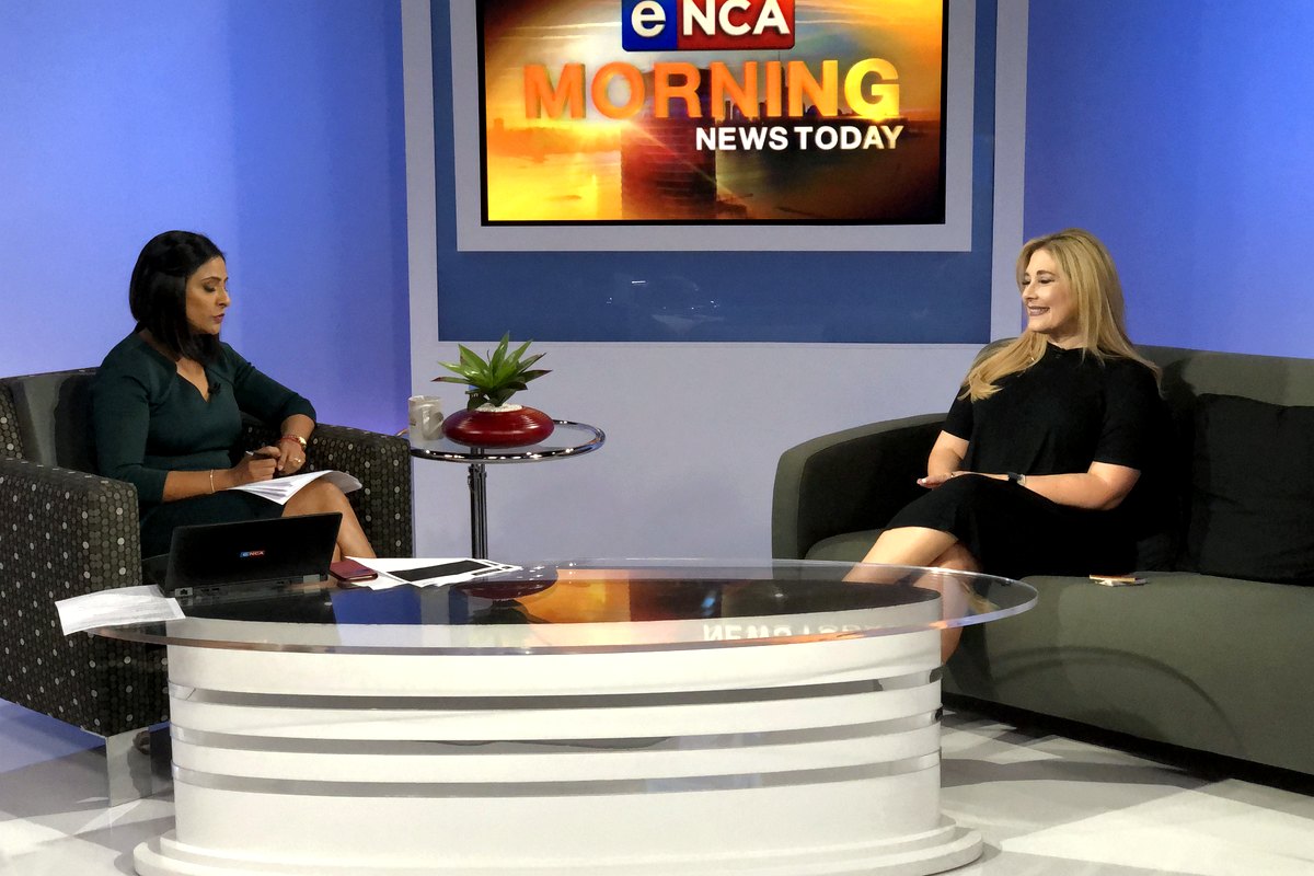 Shareen Richter interviewed about laughter and wellbeing on eNCA Morning News